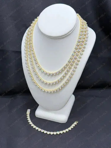 IGI Certified Women's Trendy 14K Lab Grown Round Diamond 37 GM Gold Yellow Gold Link Chain Necklace for Parties