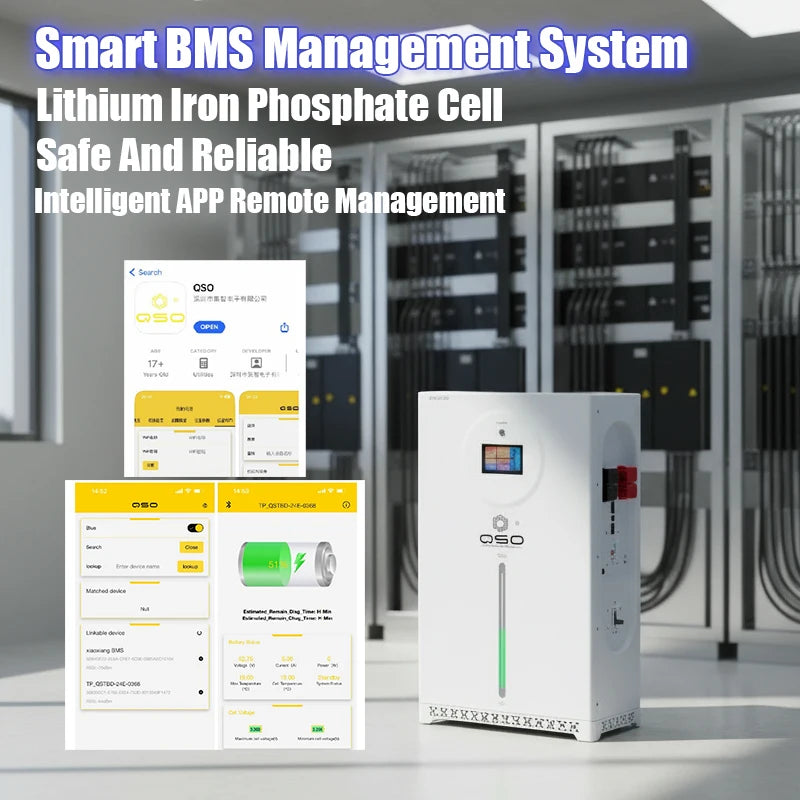 QSO Poland Magazyn Energii 16kwh 4nrgy 16 kwh 51.2V 314Ah 300Ah Lifo4 16Kw 48V Lifepo4 Battery Pack for ESS Solar Energy Systems