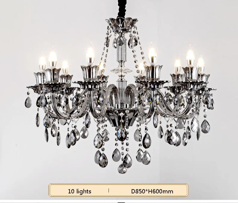 Modern Candle Crystal Lamp Living Room Large Crystal Chandelier Lighting Modern Atmosphere Restaurant Bedroom Hanging Lamps