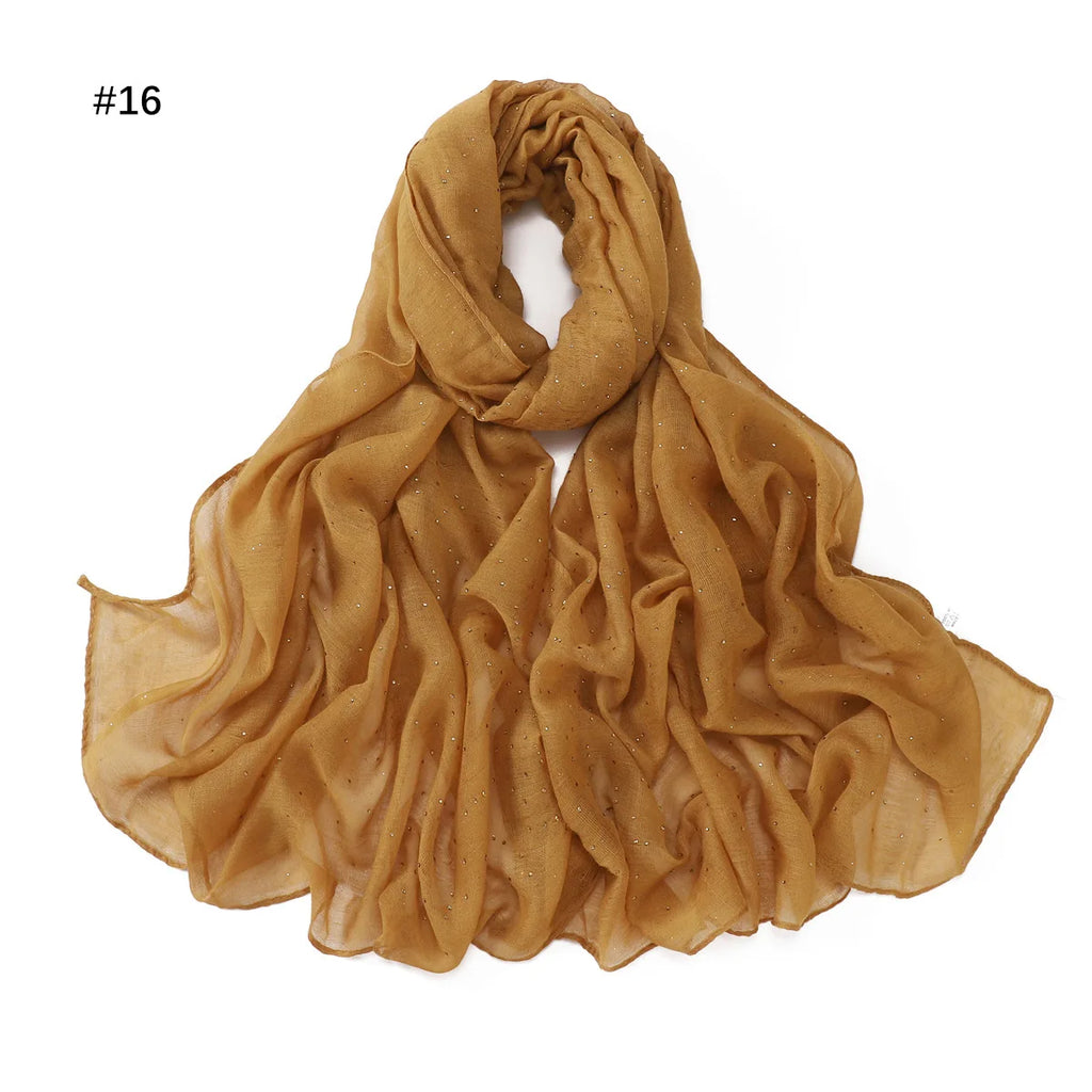 Zifeng OME Travel Photo Art Pure Color Full Star Hot Diamond Cotton Linen Monochrome Cape Scarves & Shawls