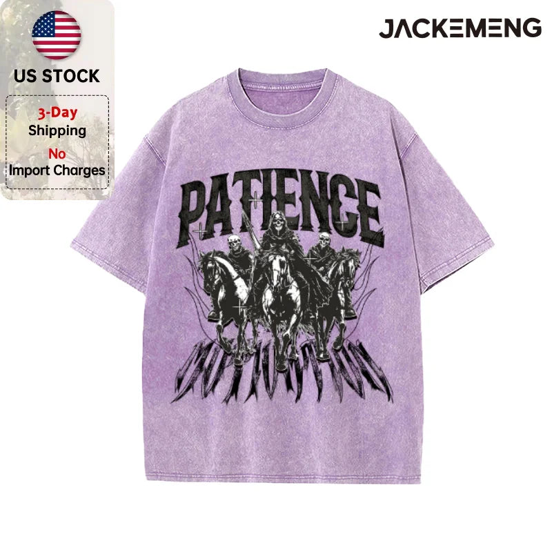 Oversized Washed Retro Gothic Skull Streetwear Print Tshirt USA Stock Wholesale Y2K Casual Tee