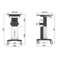 Medical Equipment Beauty Trolley  Four-wheel Portable Beauty Machine Salon Beauty Handcart Trolley