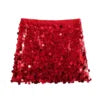 2024 Women Winter New European and American Style Sexy A- Line Skirt High Waist Hip Sequin Mini Skirt for  Skirt