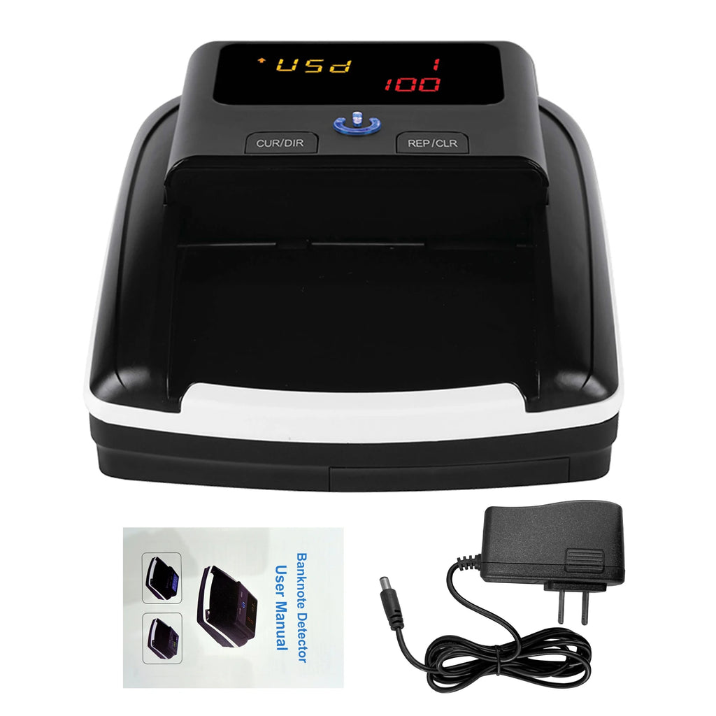 Bisofice Portable Mini Money Counter Counterfeit Bill Detector Automatic Money Detection By UV MG IR Image Paper Quality Size