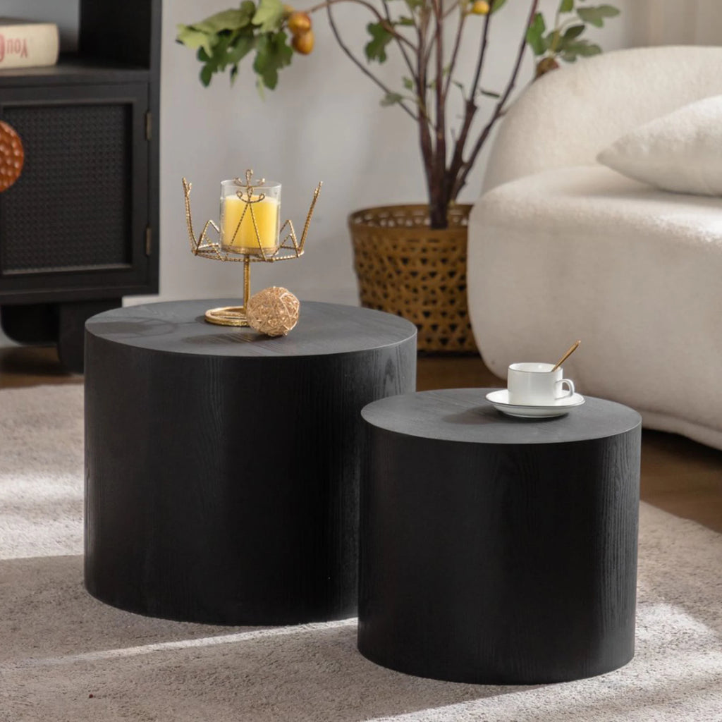 Nesting Modern Coffee Table Set 2 Wooden Foldable for Small Space Living Room Furniture