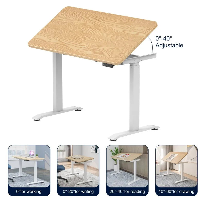 Modern Ergonomic Flip Desktop Laptop Desk Mobile Height Adjustable Working Computer Study Draft Drawing Table