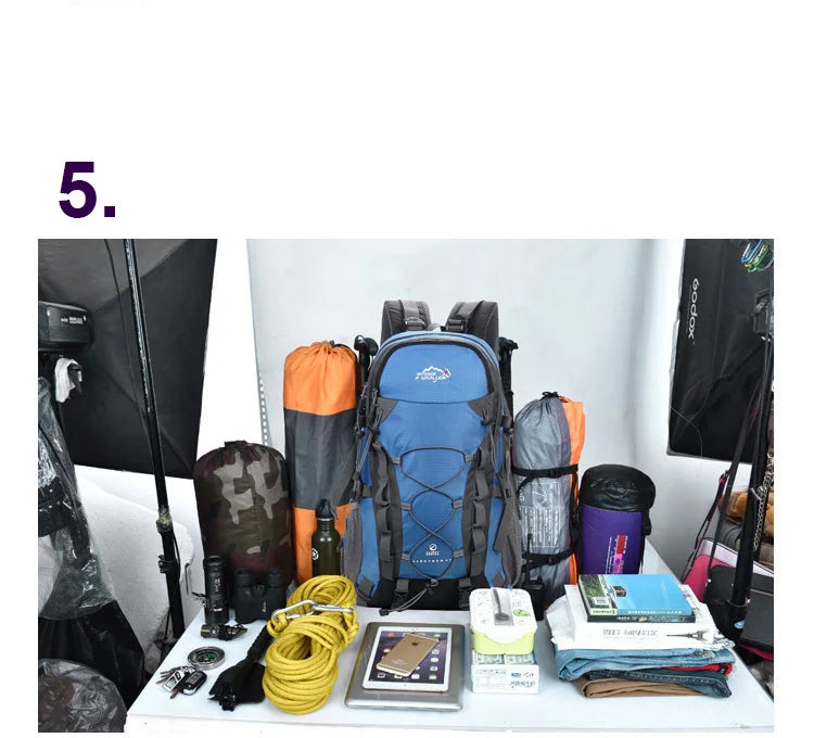 40L Outdoor Climbing Mountaineering Backpack Waterproof Functional Men Women Sports Bag Hiking Traveling Bag