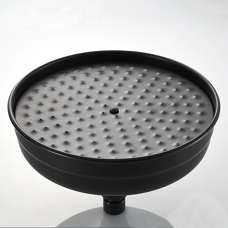 Rainfall Shower Head Round 8 -inch Rain Bathroom Shower Head Black Brass Handshower Head 1.5 M shower Hose Hand Shower Brasket