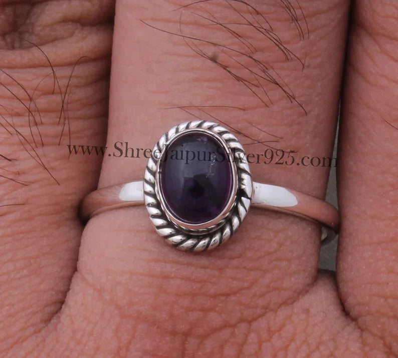 Women's Middle Finger Agate Oval Cut Gemstone Wedding Ring Vintage Boho Style Sterling Silver Party Cute Unique Design Handmade