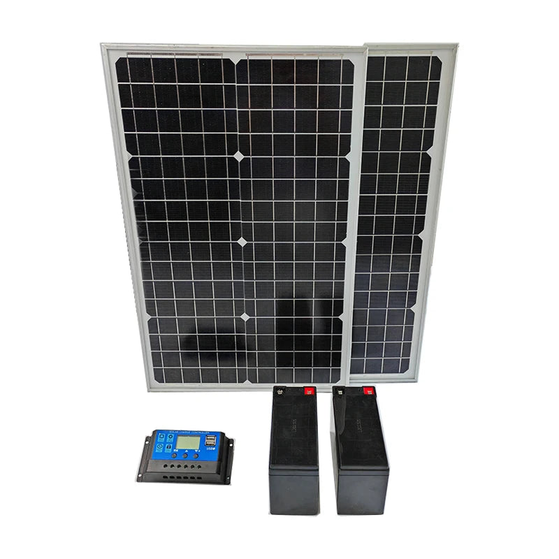 Automatic Gate Opener's Solar Power Set With Solar Panels Charger Backup Batteries