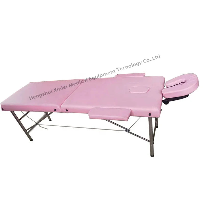 High Quality  Newest Model Stainless Steel Beauty Massage Bed with Headrest and Armrests Beauty Bed Table