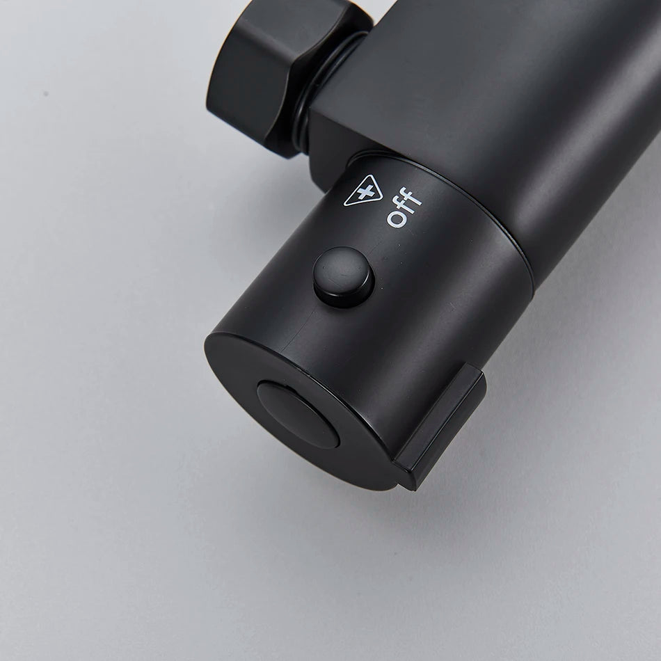 Thermostatic Shower Set Black/Chrome Brass Wall Mounted Bathroom Shower Thermostat Mixer Valve Handle Spray Bathroom Accessories