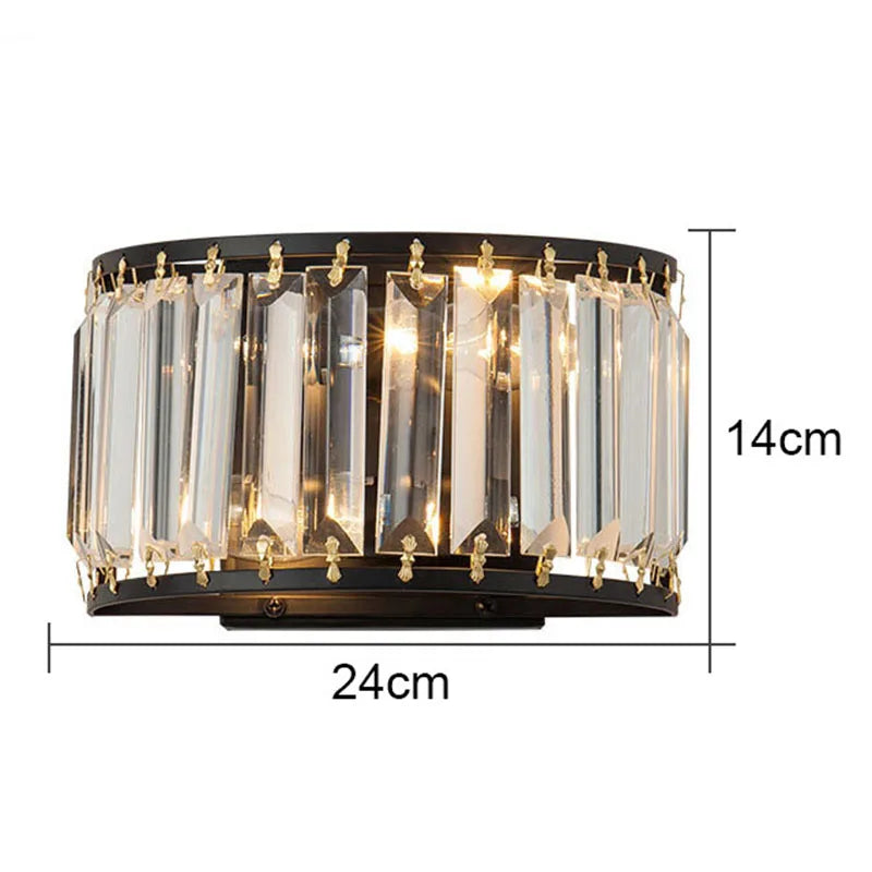 Modern Light Luxury Crystal Wall Lamp Bedroom Bedside Simple Atmosphere Living Room Background Minimalist Room Lighting