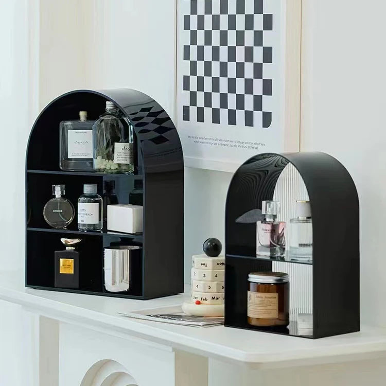 Double Tiers Acrylic Desktop Storage Rack for Cup & Perfume Organization