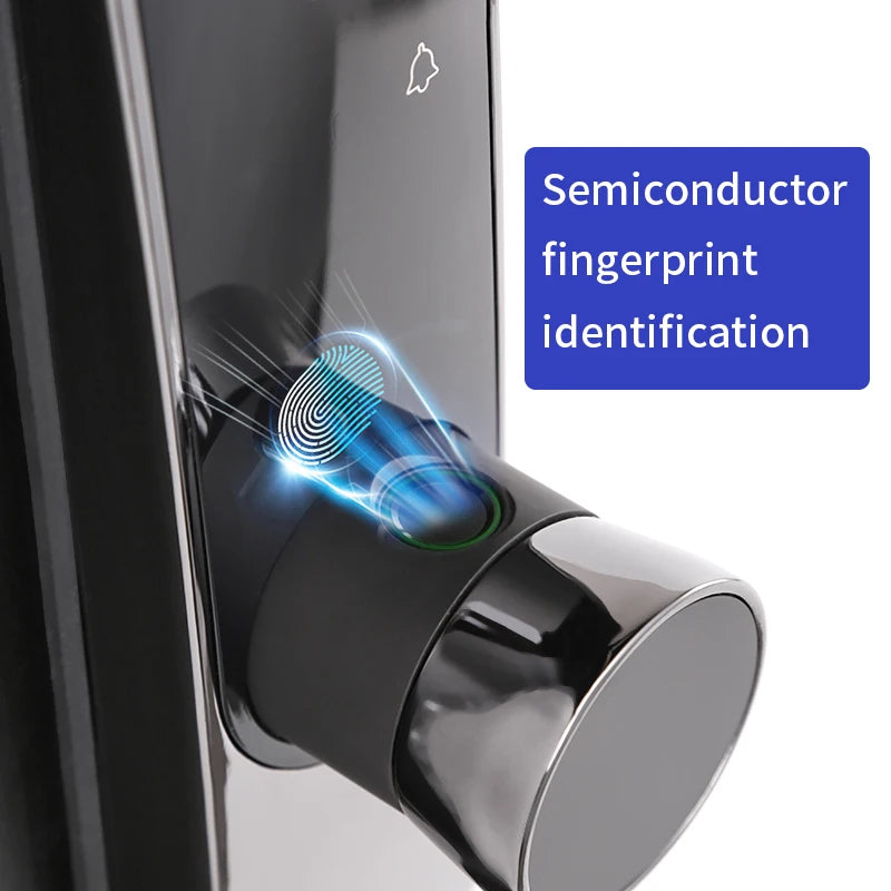 Fingerprint Digital Password  Wood Lock Mobile Phone APP Function  Wifi Storage Smart Door Lock