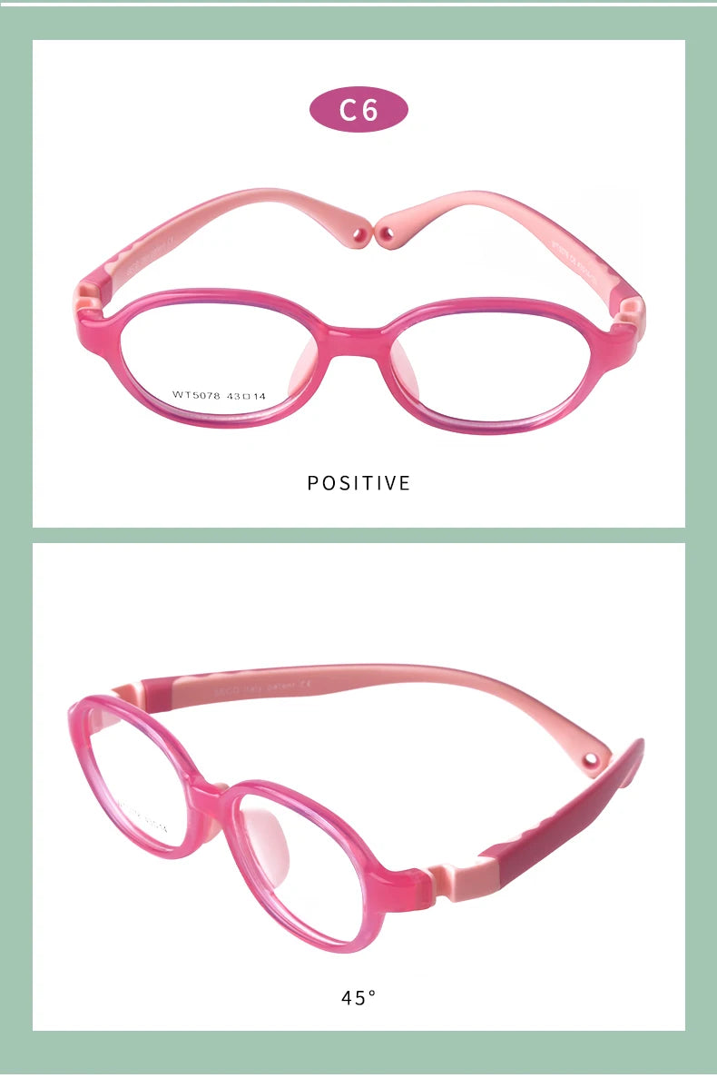 Secg Brand Children's Glasses Silicone Frames For Boys And Girls Students Super Light Comfortable Myopia Frames With Gasses