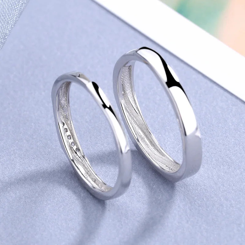 Fashion New 925 Sterling Silver Glossy Women and Men Elegant Adjustable Finger Rings Fine Jewelry Daily Gifts Jewelry