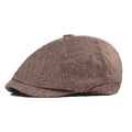 Autumn Winter Male Cotton Beret Cap Thick Tweed Design Earflaps Flat Cap Ivy Adjustable Hat Berets for Men Warm Dress