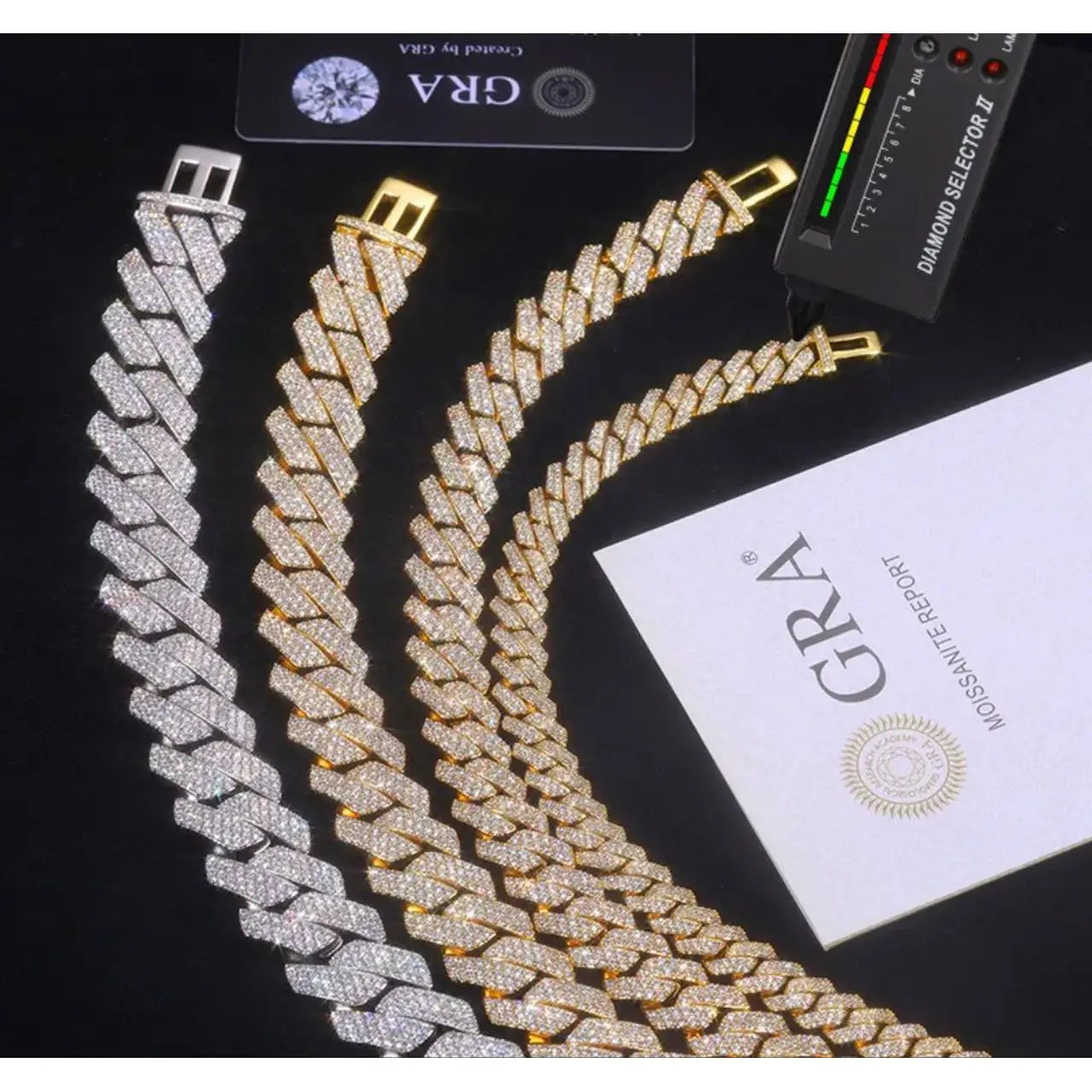IGI Certified Lab Grown Diamond Cuban Link Chain Necklace Men Women Hip Hop Style Iced Out Fine Vvs Created Diamond Bracelet