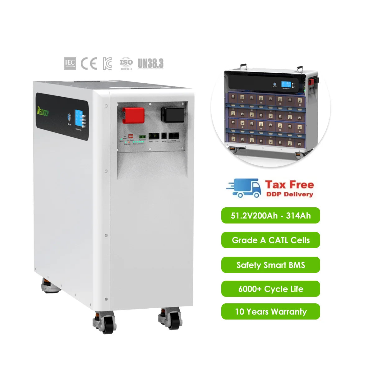 New Product EU Warehouse LifePO4 Battery 10Kwh 15Kwh 16Kwh 48V 200Ah 280Ah 314Ah Lithium Battery for Solar Energy Storage System