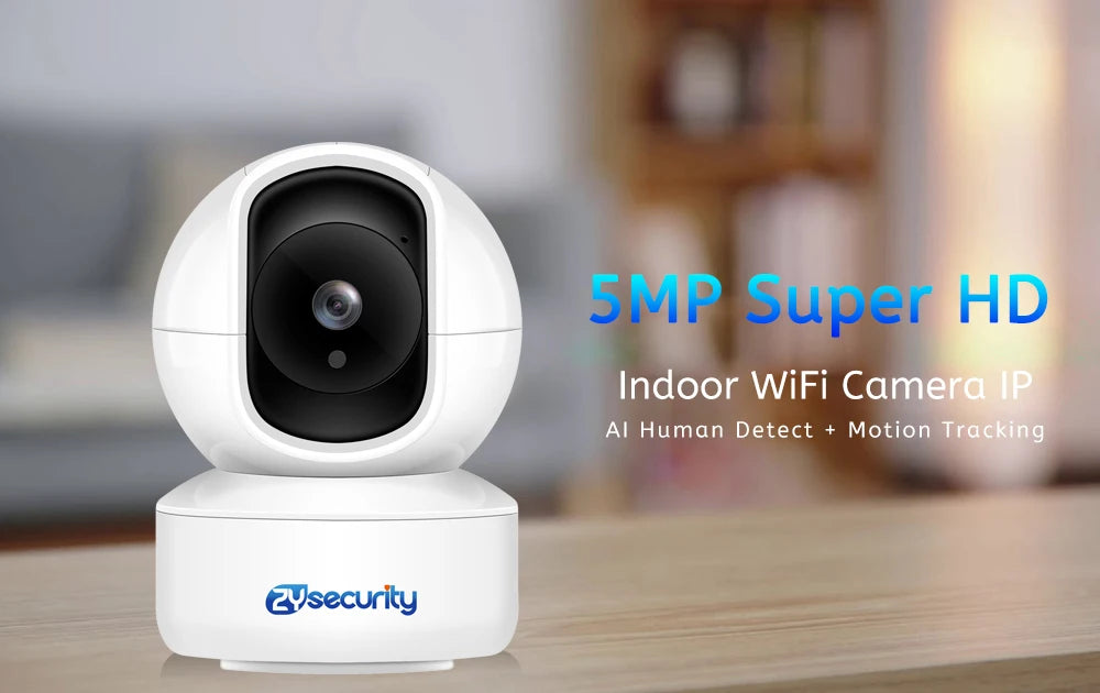 5MP Indoor Security Camera Human Detect Auto Tracking Wifi PTZ IP Camera Smart Home Protection 2-way Audio Nanny/Pet/Baby Camera