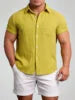 2026 Men Summer Short Sleeve Button up Shirts Soft Comfort Lightweight Fabric for Outdoor Travel Vacation Casual Daily Wear