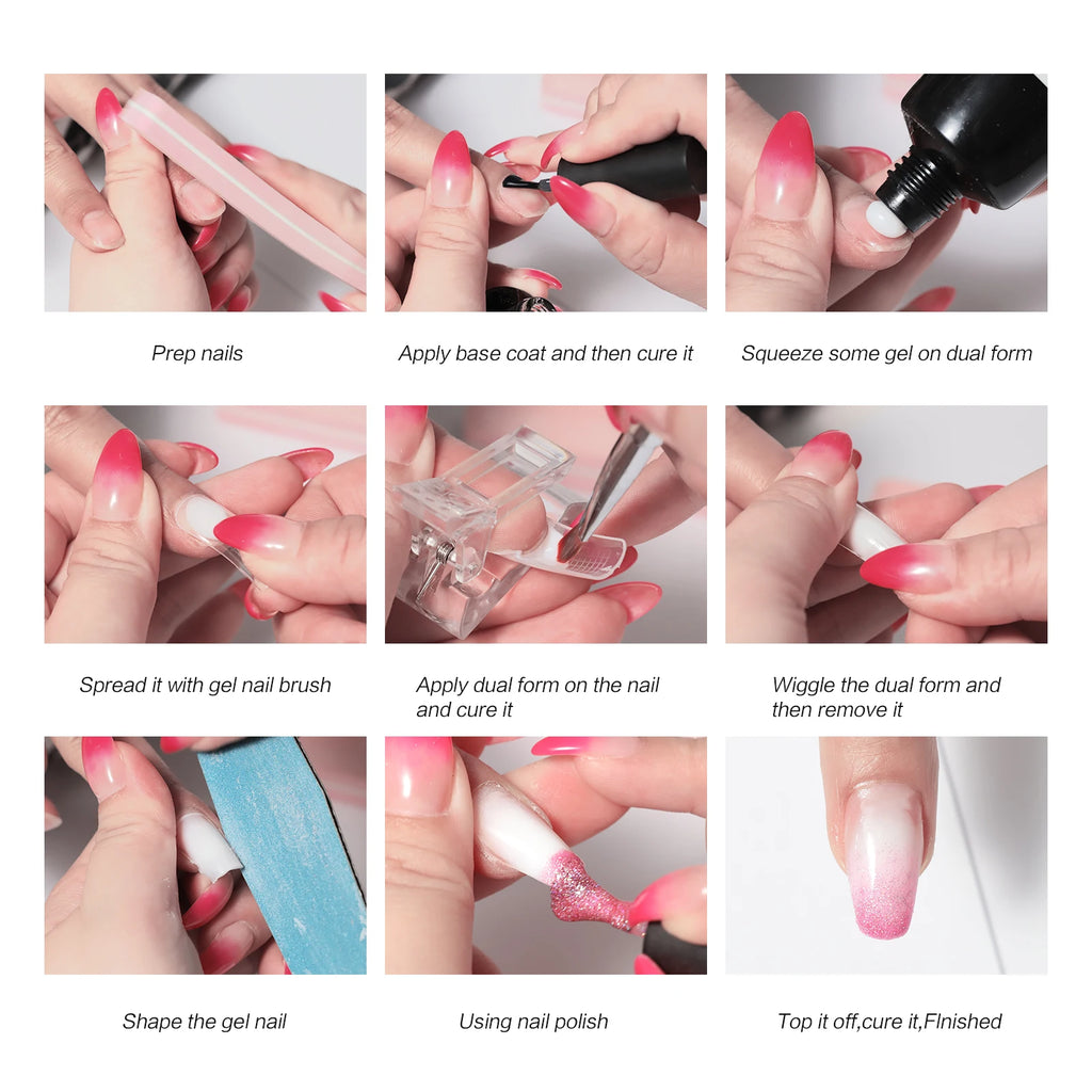 BNG Top Forms for Nails Dual Forms Nails Forms for Extension Full Cover Quick Building Gel Mold Tips Poly Nail Gel Mold
