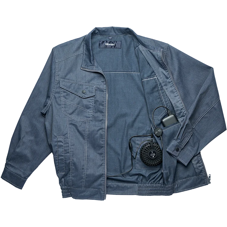 Worker Wear 5V Bank Power Air Cooling Air Conditioning Jacket for Denim Uniforms