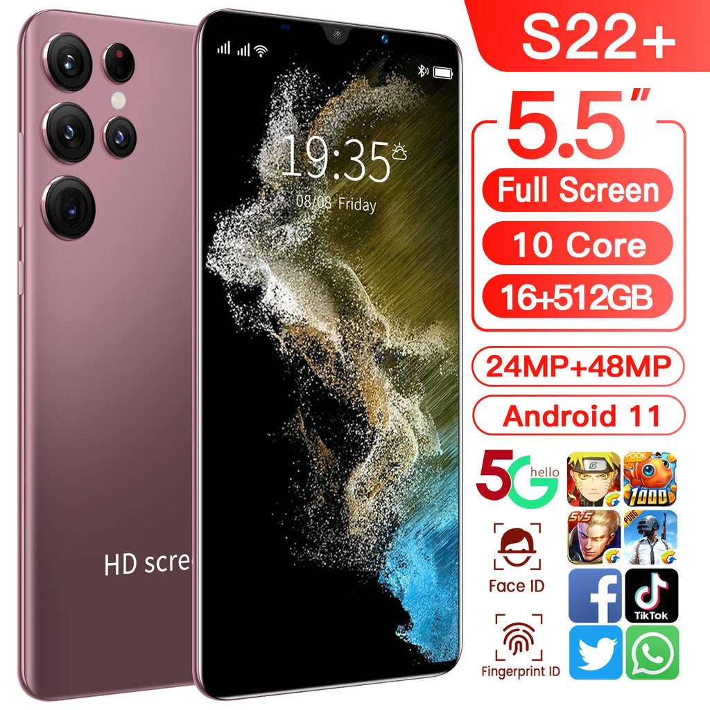 S25+ Dual Core Android Smartphones 16+1024GB Quad Core Dual SIM Smart Phone Mobile Phones High Quality for M11Ultra M12Ultra