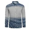 Personality Red Black Gradient Polynesian Printed Shirts Long Sleeve Big Size Men Shirt Hawaii Island Casual Shirts