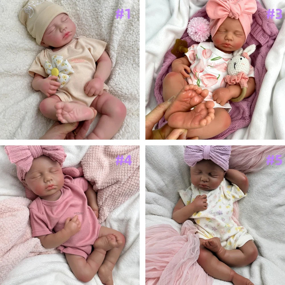 Lifelike Real Touch Silicone Reborn Dolls 20" Open Mouth LouLou Soft Full Body Newborn Realistic Details Gift for Baby Shower