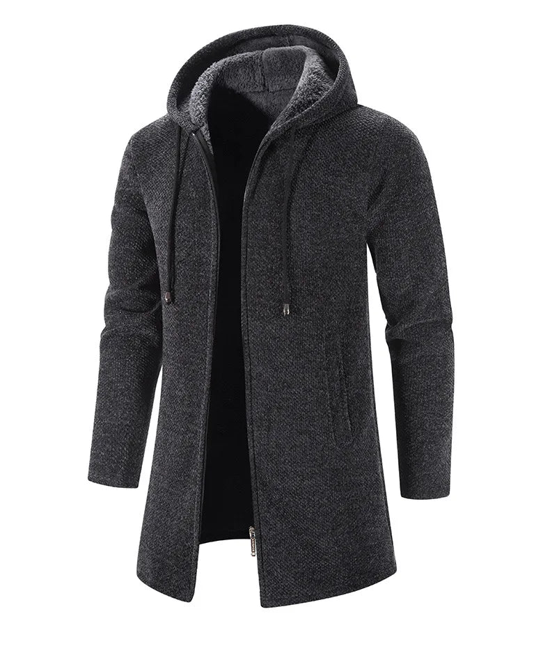Men's Sweaters Coat Autumn Winter New Hot Warm Zipper Medium Long Cardigan Sweaters Man Casual Knitwear Sweatercoat mens clothes