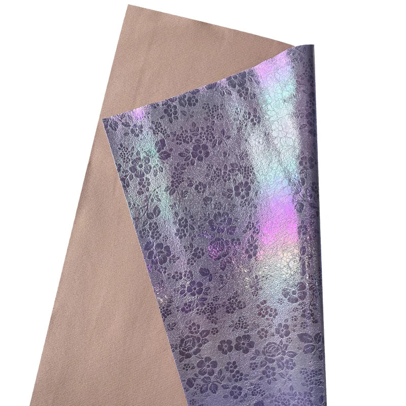 0.6mm Magic PU Leather Flower Printing Faux Leather Waterproof Smooth Material for Bag Sofa Decorations