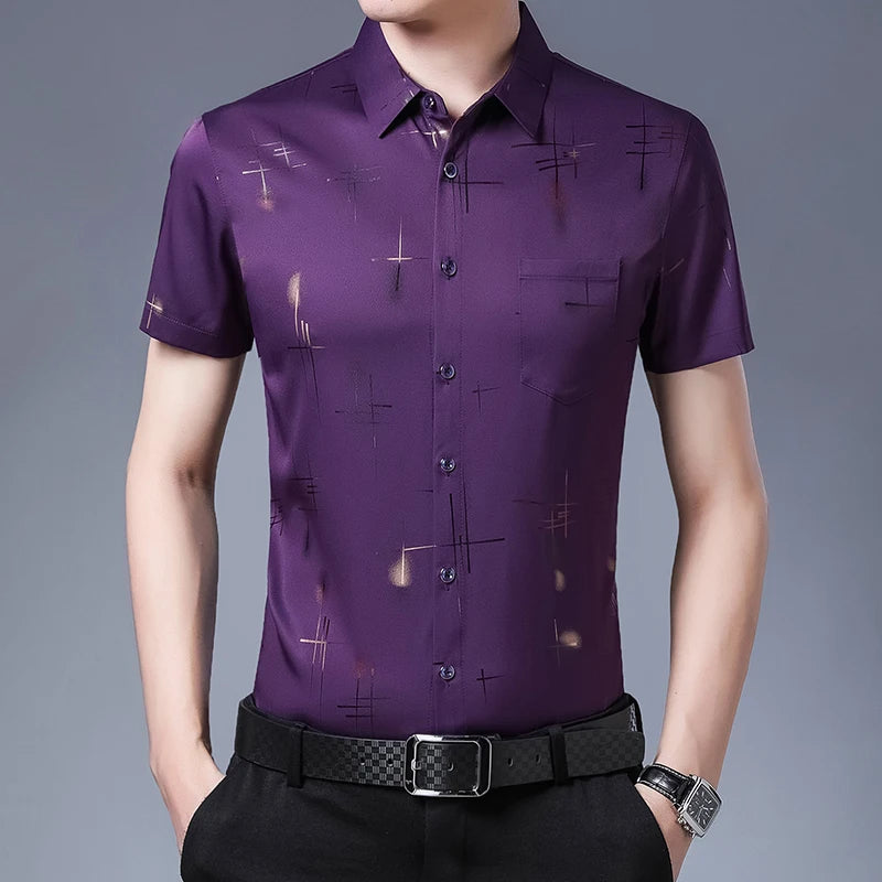 Wholesale Summer Satin Blouse Shirt New Arrival Floral Pattern Slim Fit Casual Style Anti-Wrinkle and Breathable Features