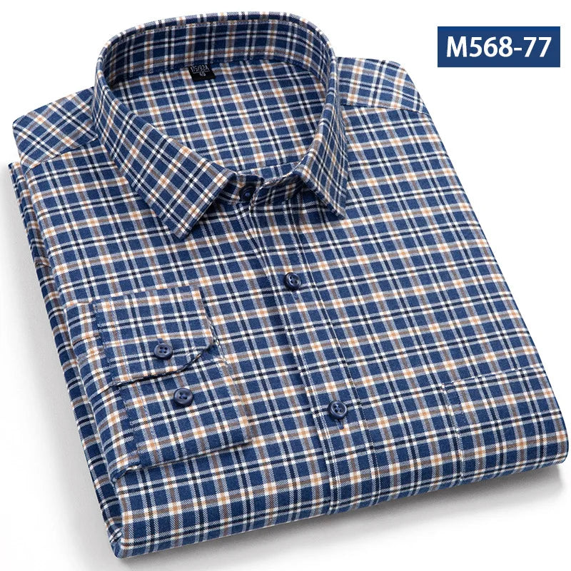 Young Men's Casual Long-Sleeved Shirt Patchwork Button Collar New Spring Autumn Collection 100% Breathable Cotton Twill Anti-UV