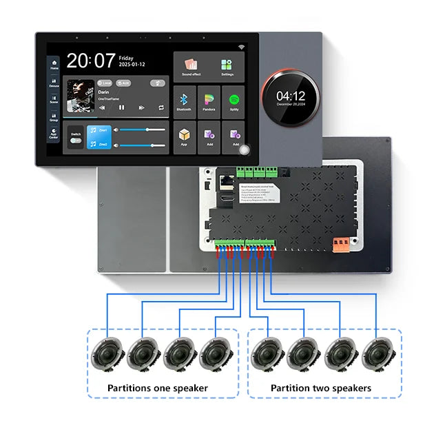 New 2025 Product 7 Inch Zigbee Gateway Smart Home Gateway Music Background Tuya Smart Centre Control Panel