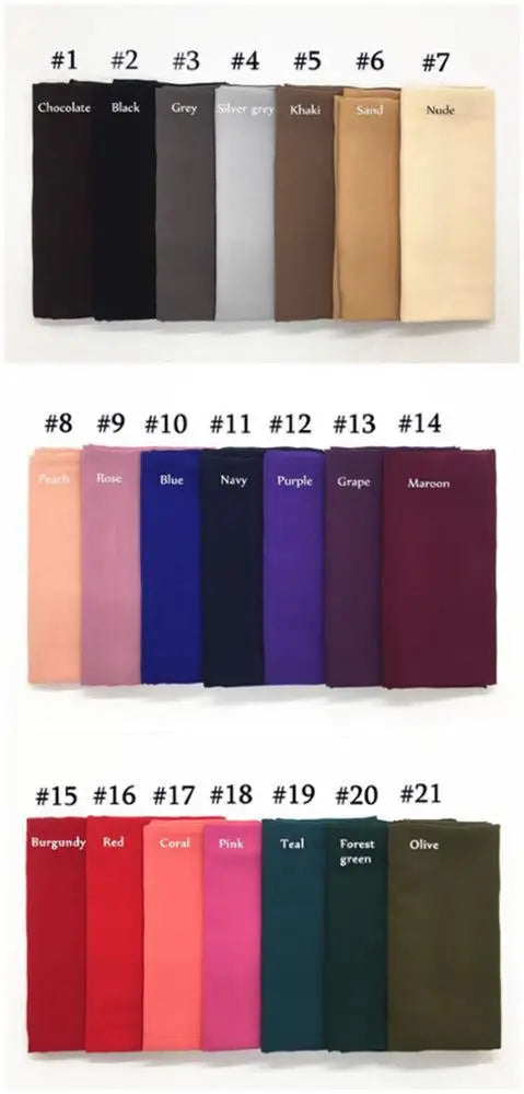 2019 Fashionable Customize Instant Cross Chiffon Hijab Solid Color Scarves Shawls