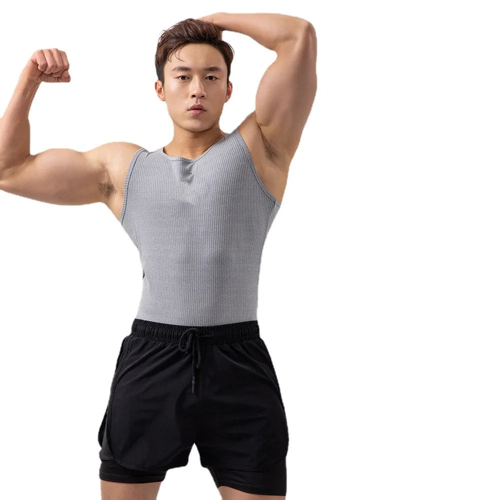 New Trending Pack of 3 Men's Sports Tank Tops Elastic Modal Vest with Sleeveless Design
