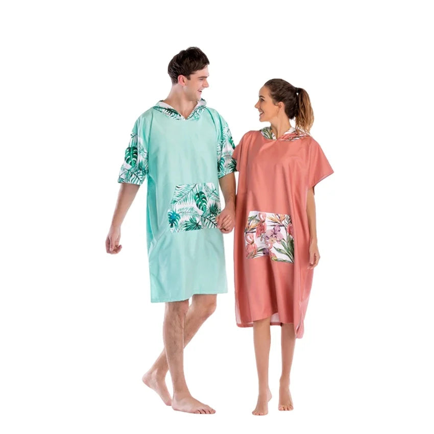 Wholesale Custom Digital Printed Surf and Swim Hooded Poncho Beach Towel