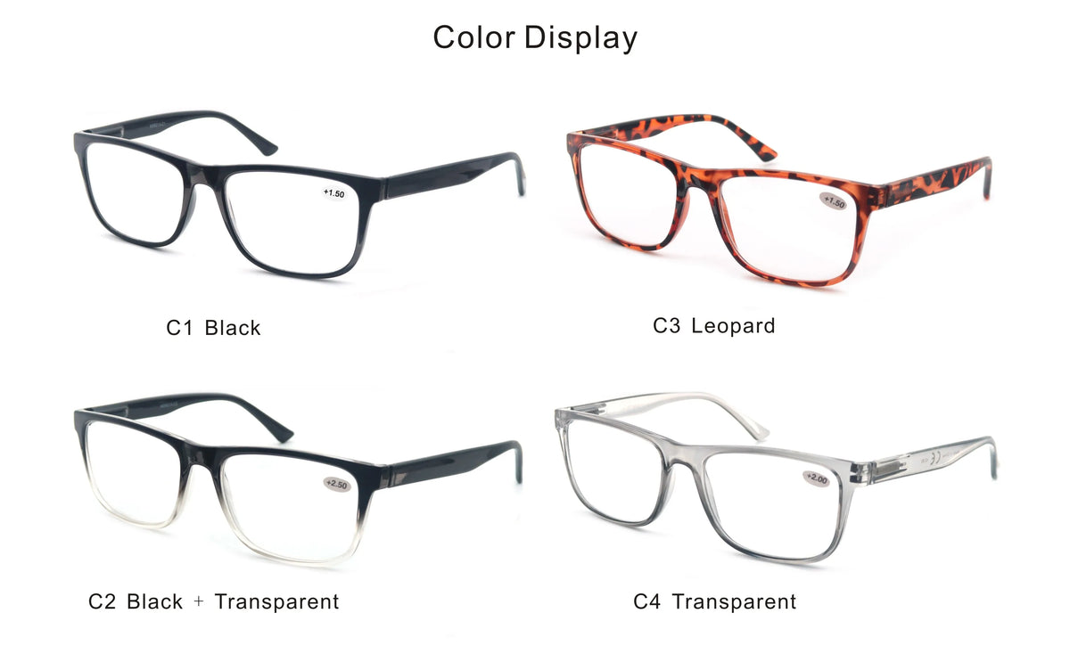 Oversized Reading Glasses Men Big Head Readers Women XL Eyeglasses Wide Square Large Read Glasses With Spring Hinge Clear Vision