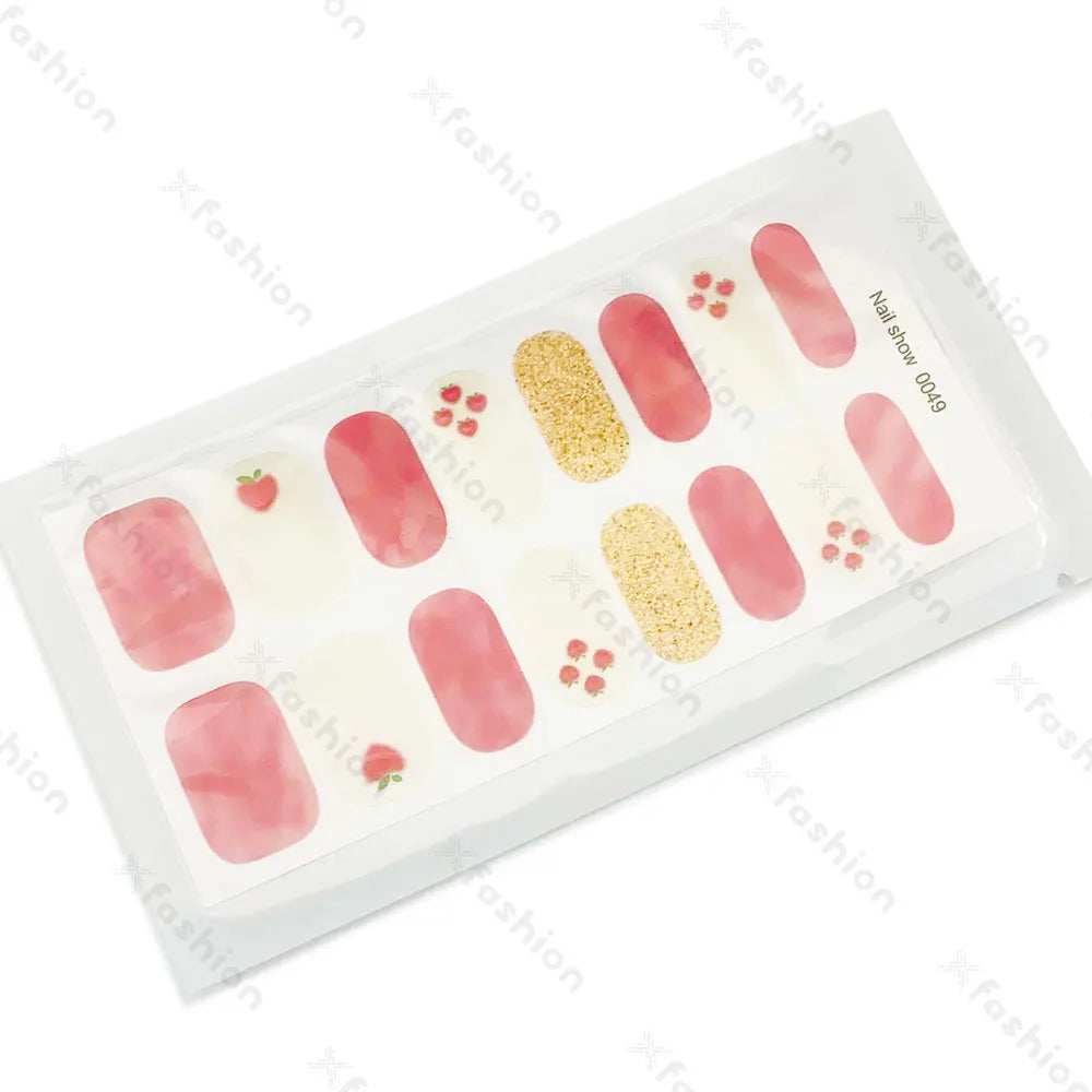 Hot Sale 16 Tips Solid Color Semi-Cured Gel Nail Stickers UV Light Durable Waterproof Long-Lasting Gel Nail Stickers Wholesale