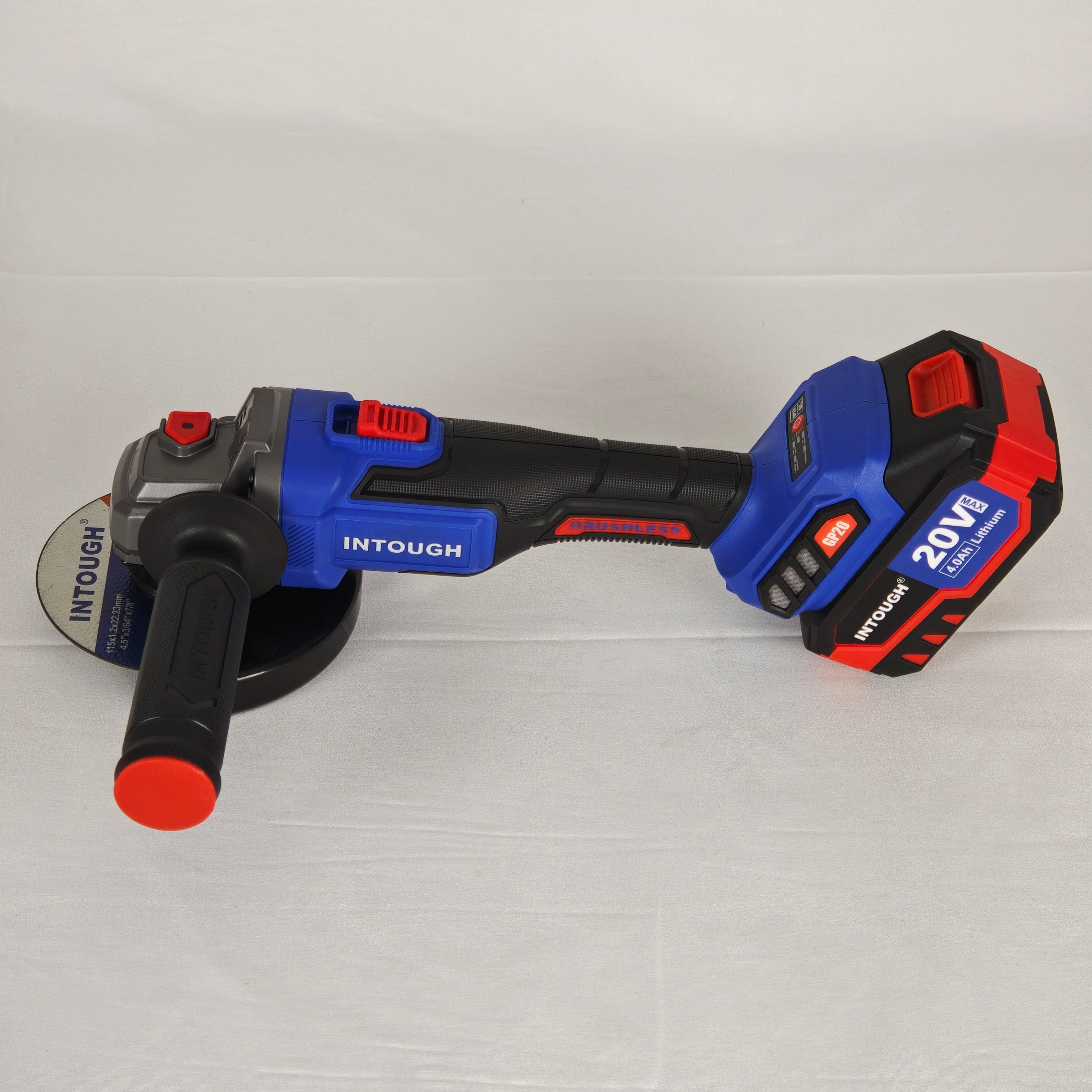 INTOUGH 20V Cordless Brushless Angle Grinder Battery Rechargeable 125mm Portable Angle Grinder