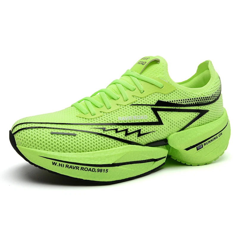 High Quality Women's Men's Trail Running Shoes Popcorn Carbon Plate Jogging Shoes Breathable Mesh Teenagers Sport Shoes