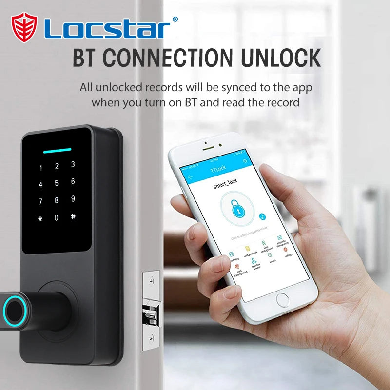 Locstar TTlock Ble Home Smart Wifi Cerradura Serrure Inteligente Digital Card Finger Print Electronic Smart Rfid Door Lock