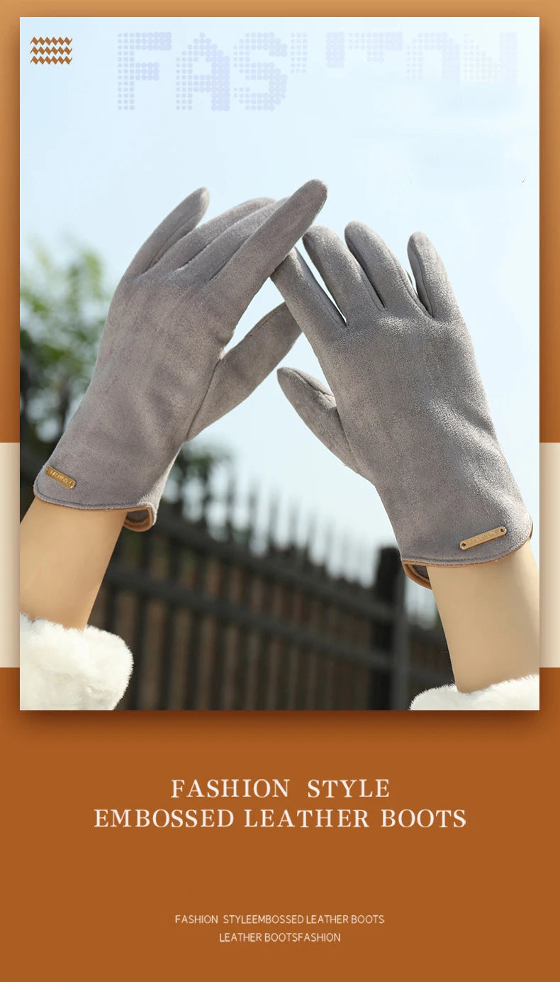 New Grace Fashion Lady Gloves Women Winter Vintage Touch Screen Driving Keep Warm Windproof Glove Mittens Dropshiping G072