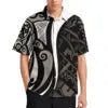 Hot Sale Summer Men Short Sleeve Shirt Tribal Print Plus Size Men Polynesian Shirts Island Casual Shirt