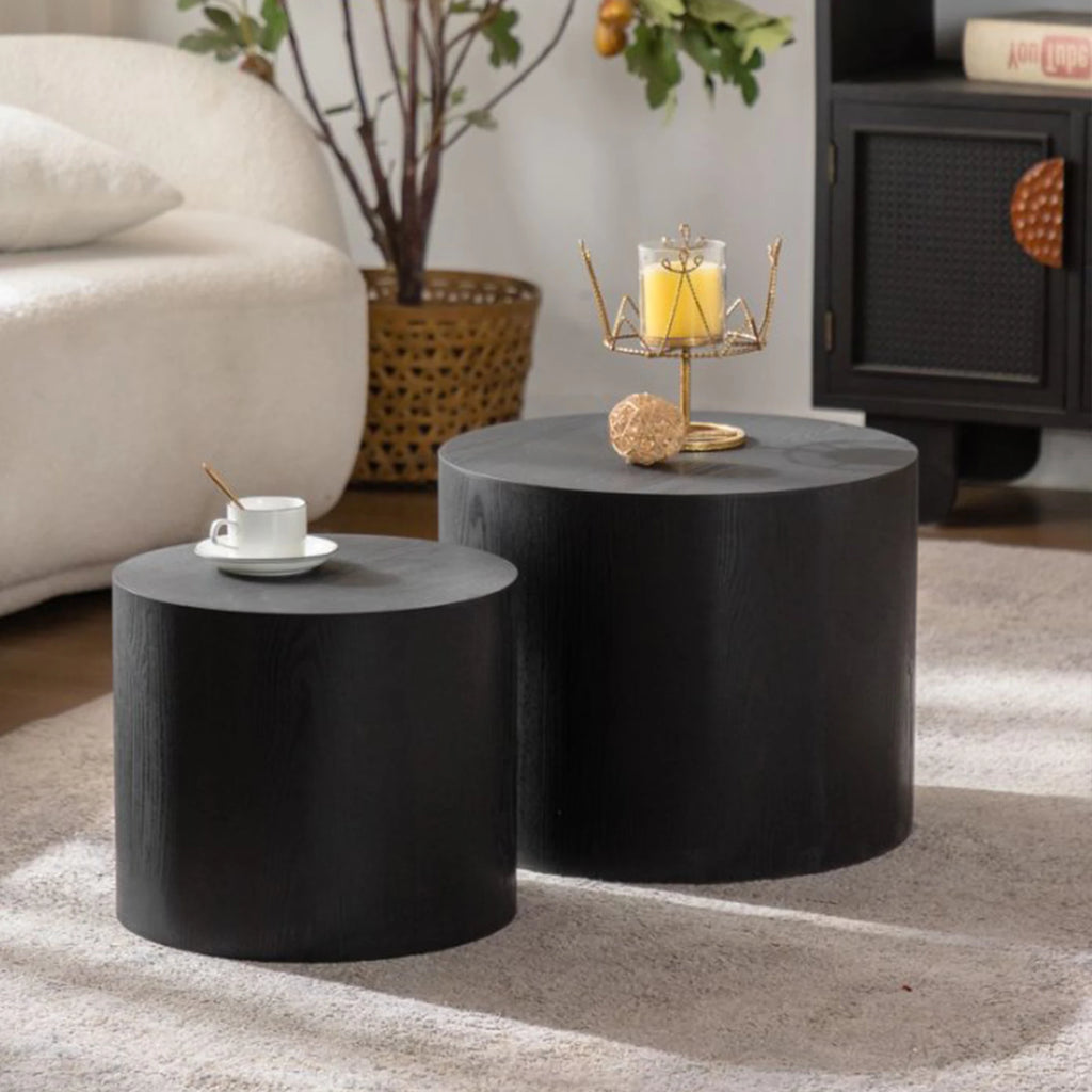 Nesting Modern Coffee Table Set 2 Wooden Foldable for Small Space Living Room Furniture