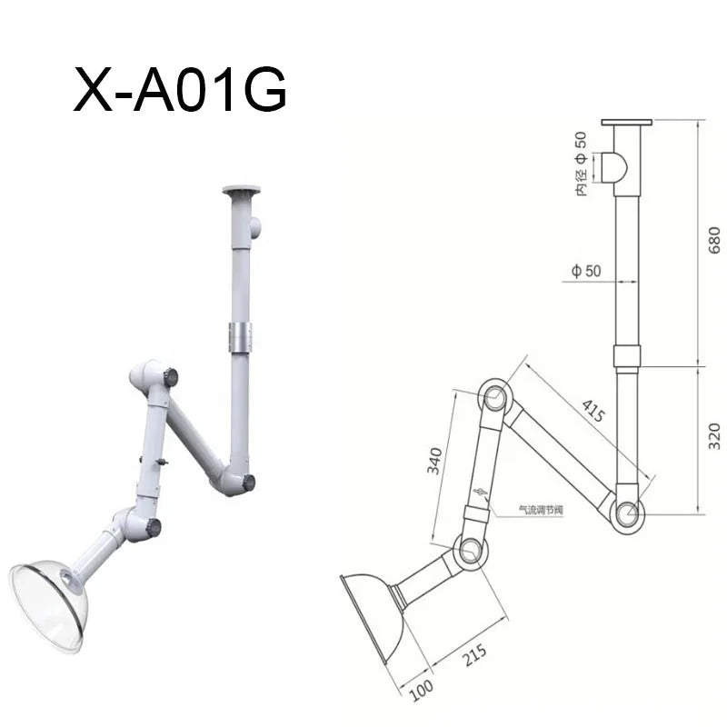 Anti-Acid Plastic Laboratory Fume Exhaust Arm Hood with Winding Design Modern Extraction System for Commercial Use