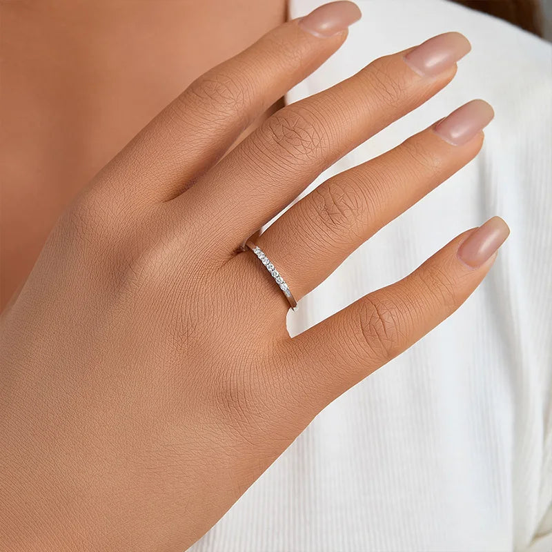 Fine Jewelry Seven Stars Style Moissanite Ring 925 Sterling Sliver VVS Moissanite Wedding Rings for Women