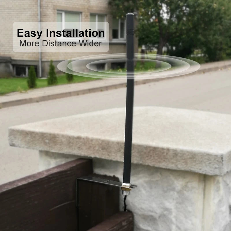 433MHz 200m Long-Range Antenna 2m/3m/5m Cable length, Waterproof Signal Booster for Garage Gate Opener Systems